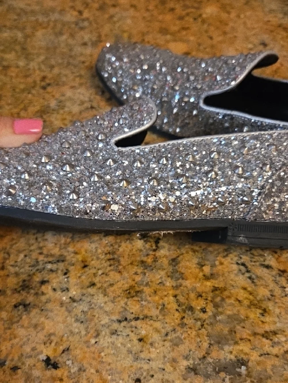 ASOS Men's Silver Crystal-Embellished Slip-On Loafers
